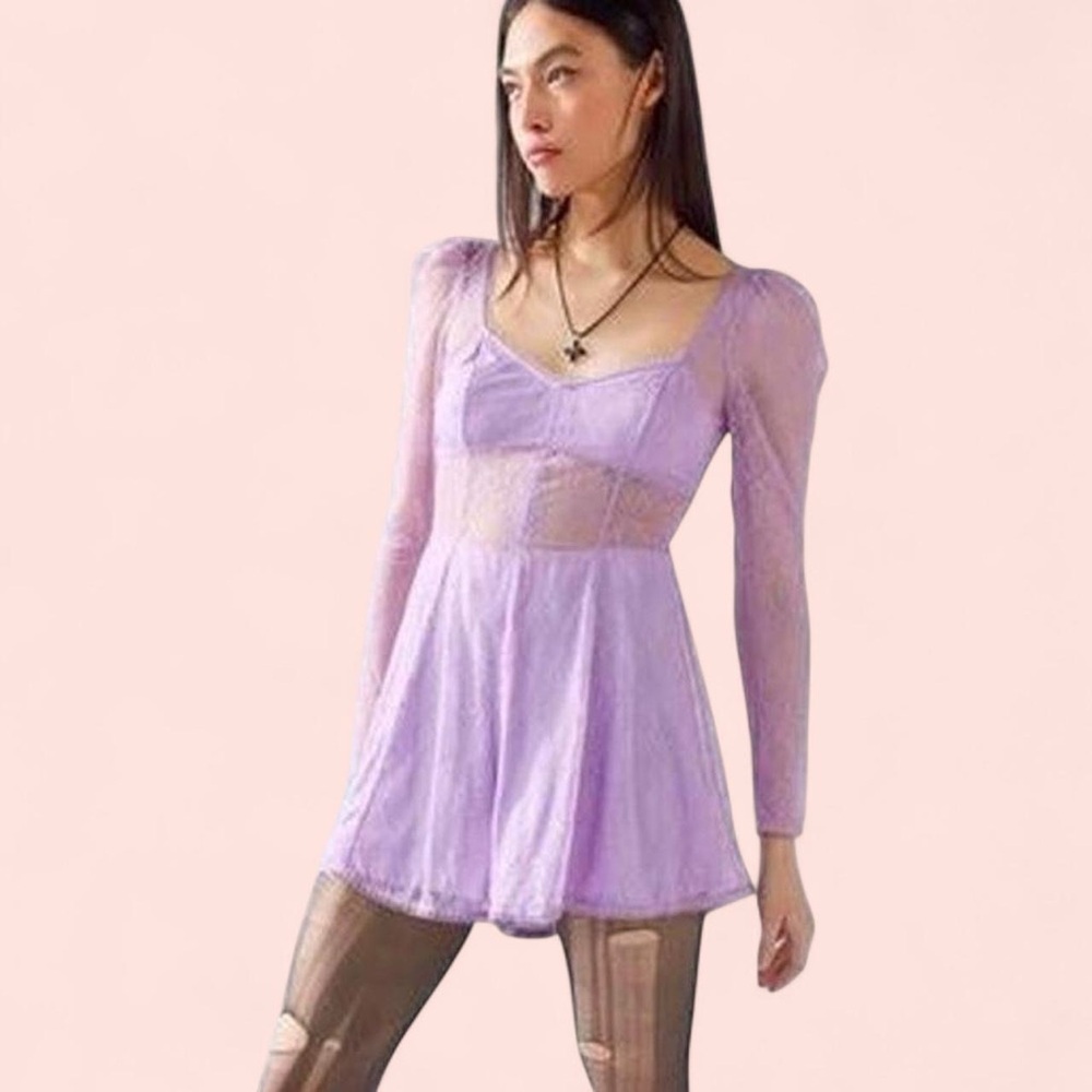 Urban Outfitters Purple Lace Romper